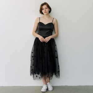 Beetlejuice x Unique Vintage Black Spider Tulle Midi Dress K1072WD0 XL 14